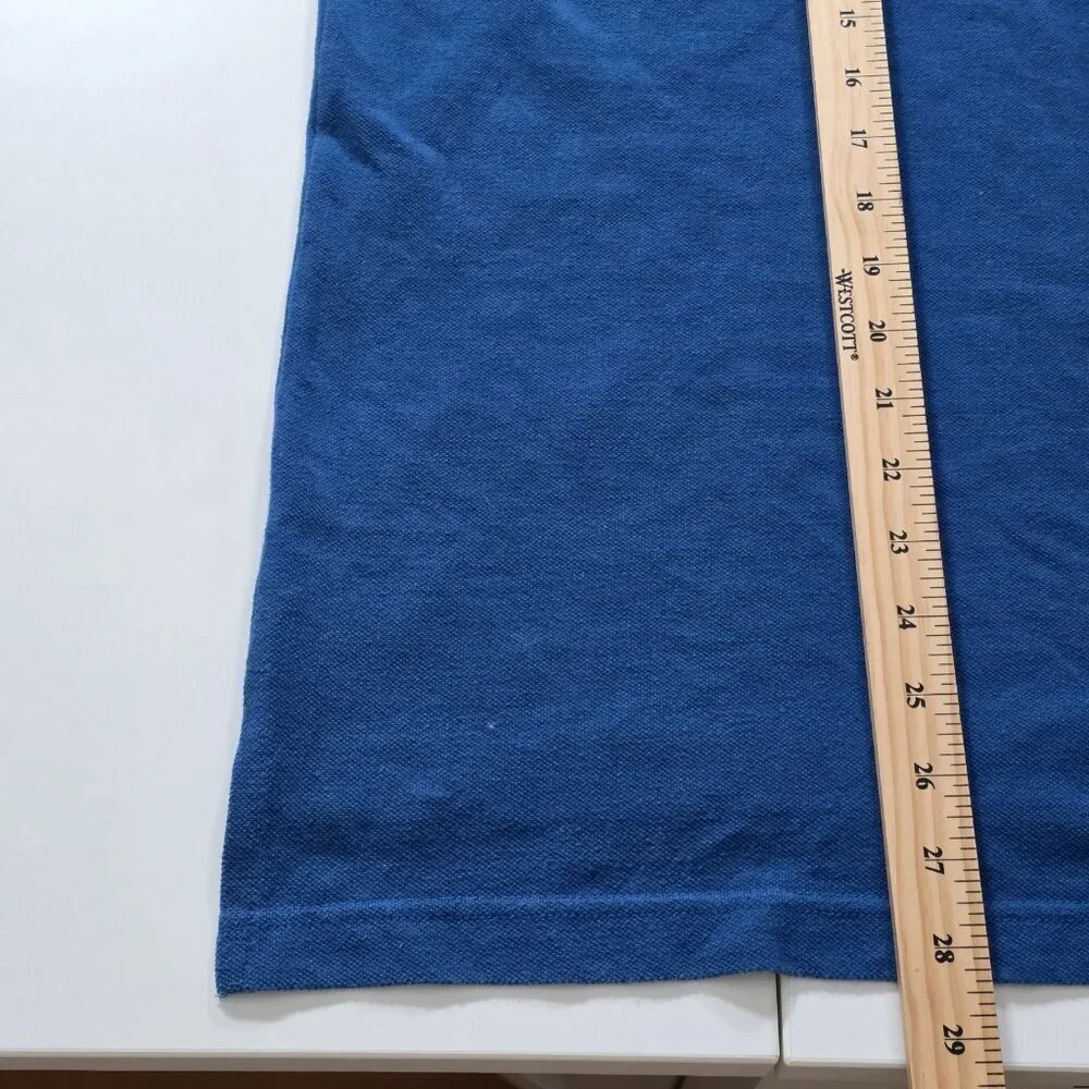 Ralph Lauren Polo T Shirt Mens XL Blue SS Buttons Preppy Cotton Casual Pony Boho